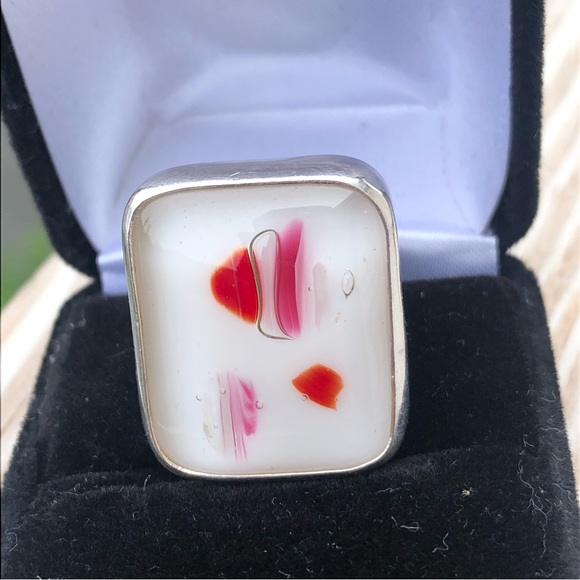 Sterling silver Glass Art Ring - Picture 3 of 16